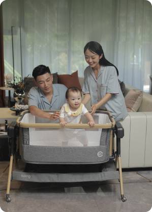 StarAndDaisy Go-Slide Cradle - Baby Crib - With Automatic Slide - Height Adjustment, Co-sleep Adjustment