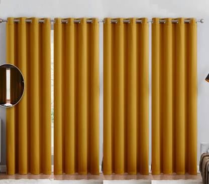 roman 183 cm (6 ft) Polyester Blackout Window Curtain (Pack Of 4)