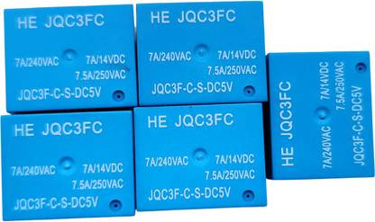 BitControl Solutions 5V 7A 5 Pin SPDT subminiature High Power Relay PCB Mount (Pack of 5) Preset Electronic Timer Switch