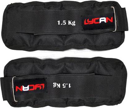 LYCAN FITNESS ANKLE WEIGHT (BLACK) 3KG PAIR (1.5KG X 2 PCS) (3kg) Black Ankle & Wrist Weight