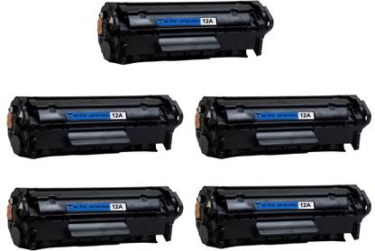 wetech 12A Black Toner Cartridge / Q2612A HP 12A Black Toner Compatible / HP LaserJet 1010, 1012, 1015, 1018, 1020, 1022, 1022n, 3020, 3030, 3050, 3052, 3055, M1005, M1319f(PACK OF 5) Black Ink Cartridge