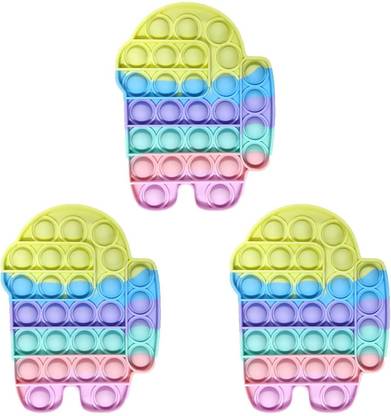 NAMANSHU TEX Fidget Toy for Kids, Small Pop it for Kids, Stress Relief for Adults, Different Shape Popper for Kids- Multi Color (Android Combo)