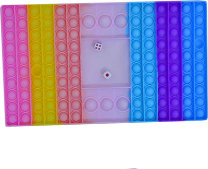 kepptal Big Pop Game Fidget Toy, Rainbow Chess Board Push Bubble Popper Fidget Sensory Toys for Parent-Child Time, Interactive Jumbo Stress Relief Figetget Toy to Play with Friends, Kids (#1-Macaron)