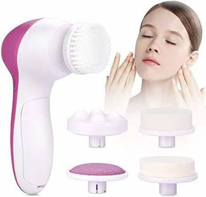 NKK TRADERS Face Wash Massager 5 in 1 Electric Facial Cleaner Multifunction Massager
