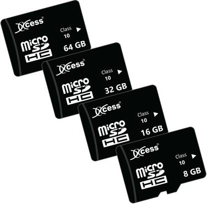 XCCESS 8_16_32_64 GB Memory Card MMC Combo 120 GB MicroSDHC Class 10 80 MB/s  Memory Card Compatible with Camera, Mobile, Tablet, Gaming Console