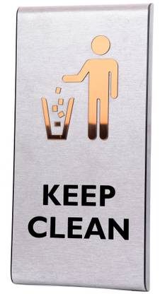 MYSIGN Wooden KEEP CLEAN sign board (6X12) Name Plate