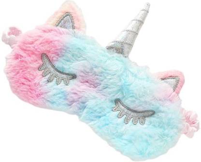 BeautyQua RainbowSuper Quality Unicorn Theme Plush Sleep Mask Eye Mask Cute Cartoon Elastic Band Sleeping Eye Cover Eye Shade Eye Shade