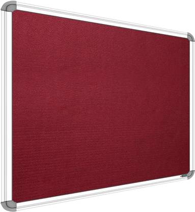SRIRATNA 2X2 feet Premium Material Notice Bulletin Board/Pin-up Display Board for Office, Home & School uses, (Maroon, Pack of 1) Notice Board