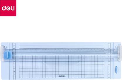 Deli Portable Craft Paper Cutter Non-Slip Feet with Free Replaceable Cutter with Automatic Security Safeguard for Home and Office, Cutter with Measuring Scale, Labels, Coupons, Sheets, Thin Cardboard, Photos Cutting, Cards, Paper Trimmer