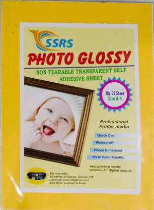 SSRS Self Adhesive Sheet | Glossy Paper Transparent High Quality 150 gsm Non Tearable Paper