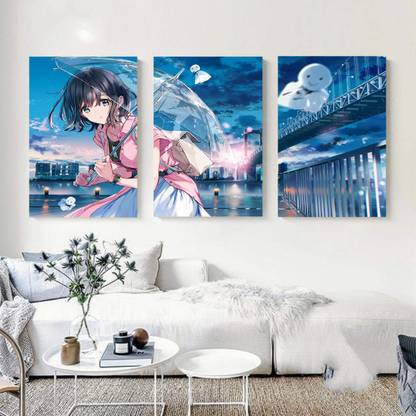 Framed Canvas Anime Art Wall Print Poster 46 x 27 Inch - NW305 Canvas Art