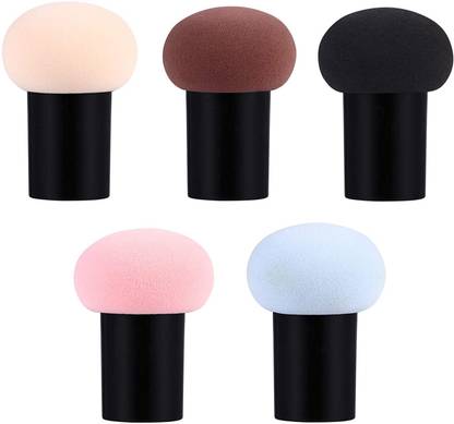 AVTY 5pcs Foundation Sponge Powder Puff Mushroom Head Dry Wet Dual-use Cosmetic Sponge Face Puffs BB Cream Air Cushion Makeup Tools(Random Color)