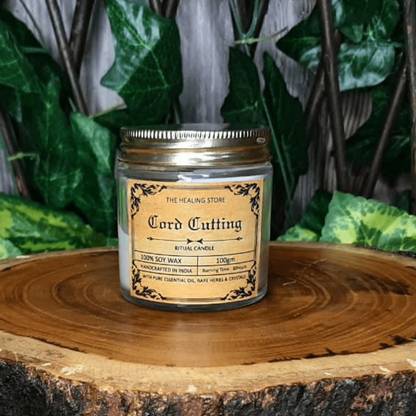 The Healing Store Cord Cutting Ritual Candle Soy Wax 100 gms Crystals & Essential Candle