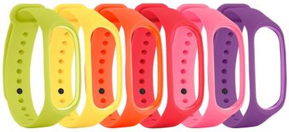 AUDICE Mi Band 3/4 strap combo Combo of 6 pack Xiaomi Mi Band 3 Strap and Mi Band 4 Strap Watch band Silicone Strap Colour Band Bracelet (Not Compatible with Mi Band 1/2) Smart Band Strap Smart Band Strap