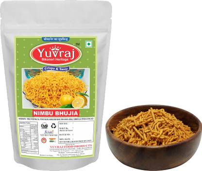 Yuvraj Food Product Nimbu bhujiya bikaneri Namkeen real Taste pack of 2 (350 gm x 2 )