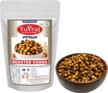 Yuvraj Food Product Roasted Black chana spicy chatpata snacks ( 350 Gm x 2 ) pack