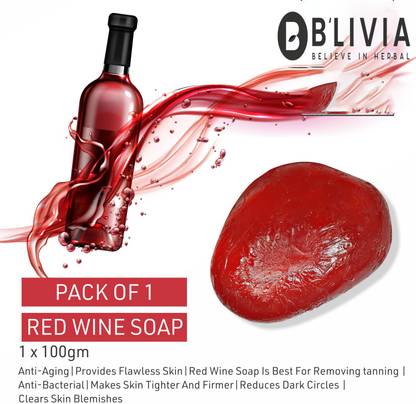 Blivia Premium Red Wine Stone Series Handcrafted Bathing Soap For Glowing Skin