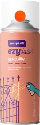 Asian Paints ezyCR8 Apcolite Enamel Multi-Surface DIY Spray Paint 125 g Orange(0516) Spray Paint 200 ml