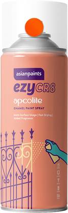Asian Paints ezyCR8 Apcolite Enamel Multi-Surface DIY Spray Paint 125 g Orange Spray Paint 200 ml