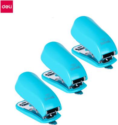 Deli Manual 24/6, 26/6 Round Mini Stapler for Children for Art & Craft Activities & Portable Convenient Stapler Students for School Projects, Homework, Very Less Efforts Office Stapler, 15 sheets at a time, Pack of 3
