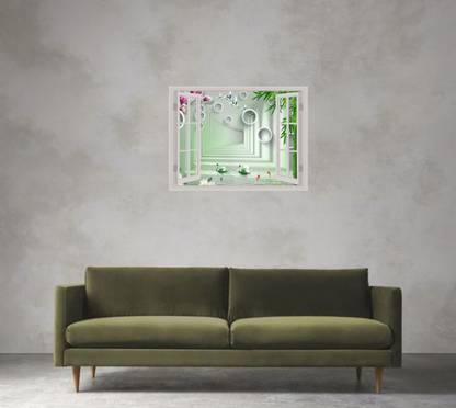 Smart Wall Guru 69 cm Vinyl Abstract 3D Wall Paper Multicolor, 27 in X 32 in Self Adhesive Sticker