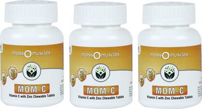 Massomuscles MOM-C Chewable Vitamin C with Zinc Tablets For Healthy Immunity (Pack of 3)