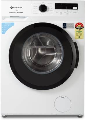 MOTOROLA 7 kg 5 Star Rating Garment Sterilization Fully Automatic Front Load Washing Machine with In-built Heater White