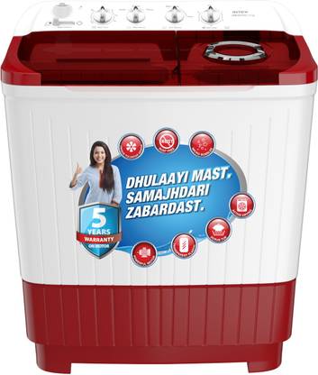 Intex 7.5 kg Semi Automatic Top Load Washing Machine Red, White