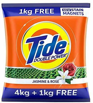 Tide Plus Double Power Detergent Washing Powder - 4 kg + 1 Kg Free Detergent Powder
