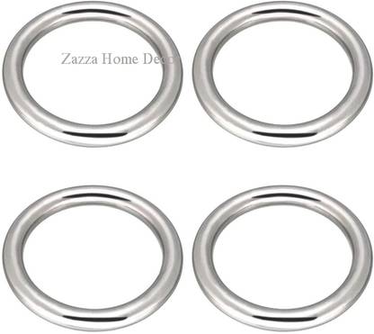 zazza home decor 3" Seamless Welding O-Ring 304 Stainless Steel Rings Multi-Purpose Metal O Ring for Macrame (4 Pack)