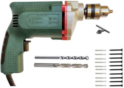 Epowertools 10mm Havey duty Corded Drill Machine with 1HSS, 1RCC Bits and Line Tester & Gitti Secws Home Auger Drill