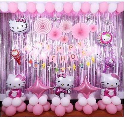 SQE 3,kitty birthday combo party Hello Kitty Balloon Decoration Kit Multi Printed