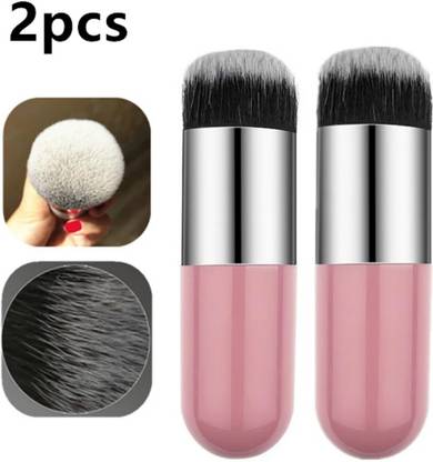 Yoana Moq_2 Pcs Foundation Round Makeup Brush Flat Top for Face