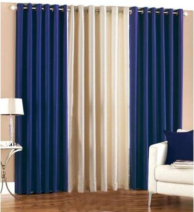 KASANA HOUSE 153 cm (5 ft) Polyester Room Darkening Window Curtain (Pack Of 3)