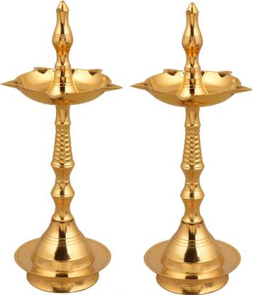Kanpra Samy Collectibles Brass (Pack of 2) Table Diya Set