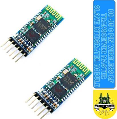 TechSupreme HC-05 Wireless Bluetooth RF Transceiver Module Wireless Bluetooth RF Transceiver Master Security Circuit and Motion Detector Pack Of 2 Electronic Components Electronic Hobby Kit