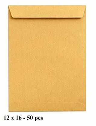 True-Ally Laminated Yellow Paper Large Size Envelope Ideal For Home Office Secure Mailing | Poly Laminated inside | 12 x16 inch (pack of 50) Envelopes