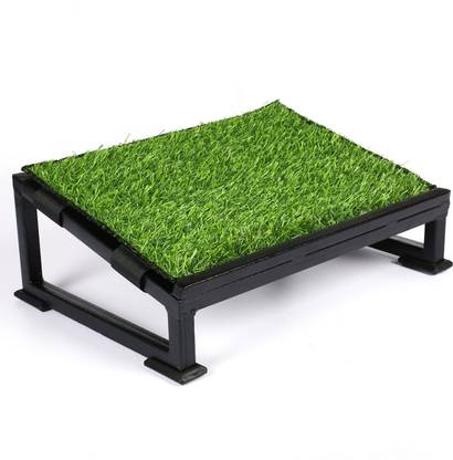 METRON Metal Foot Rest Stool under The Desk with Artificial Grass Turf Top Mat Sheet Foot Support