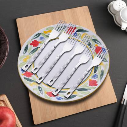 Shri & Sam Royal Dinner Fork Pack of 6 Stainless Steel Dinner Fork Set