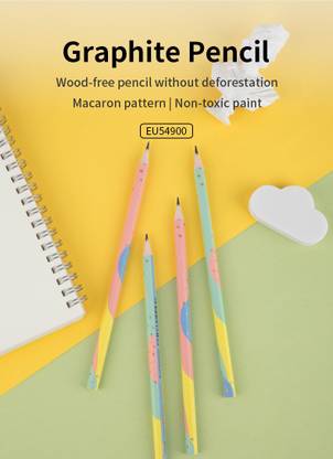Deli Regular Writing HB Graphite Pencil, Artist Grade Degree Pencils for Drawing & Sketching, Strong Hexagonal Grip, Non-Toxic Macaron Pencils for Beginners, Pre-Sharpened with Colourful for Students, Art & Craft Poplar, Black Graphite Pencil, 8×175mm Nib 24 Pencil