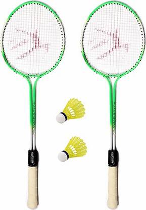 KNK Multicolour Badminton kit Set Of 2 Piece Racquet with 2 Piece Plastic ShuttleCock Badminton Kit