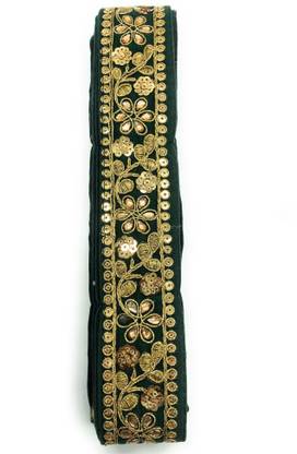 Kavmart 2.5" inch(9METERS) Heavy Designer Velvet Stone Work Look Like zardozi Work Heavy Saree lace Border with Handwork for Saree, Kurti, Designer Outfits (Green)… 2.5" inch(9METERS) Heavy Designer Velvet Stone Work Look Like zardozi Work Heavy Saree lace Border with Handwork for Saree, Kurti, Designer Outfits (Green)… Lace Reel