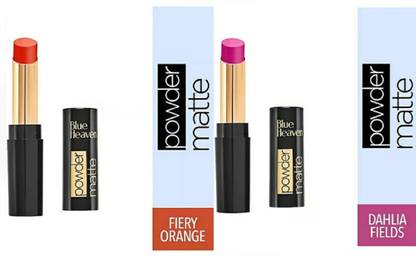 BLUE HEAVEN POWDER MATTE FIERY ORANGE 001 (3.5g) +DAHLIA FIELDS PM02 (3.5g) LIPSTICKS