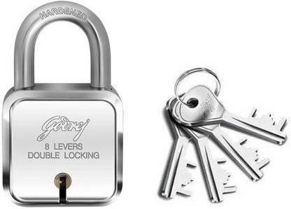 Godrej square 8 levers 4 keys lock Padlock