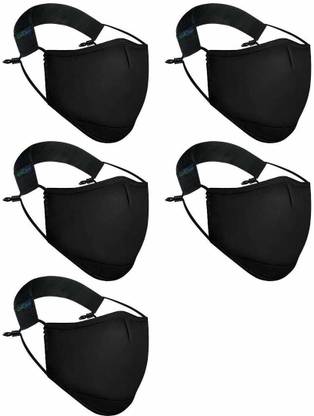 OxiClear OxiClear N99 Anti Pollution Face Mask with 20 Activated Carbon Filters & Detachable Headband D.R.D.O Certified (NO-VALVE) Cloth Mask