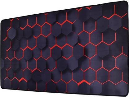 AEGON Large Extended XXL Gaming Mouse Pad with Non-Slip Rubber Base, Stitched Embroidery Edge Mouse Mat for Laptop, Computer & Desk -80 x 40 x 0.3 cm- Hexagon Print Mousepad