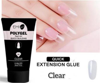 BeautyQua The Professional Nail Extension Gel Poly Nail Gel 30ml Quick Building Nail Gel Nail Polish For Nail Extensions Acrylic Gel Nail Art Shade - Clear