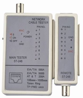 Etake Multifunctional Network RJ45 BNC Coaxial CCTV Cable Tester, GND Tester Signal Tester Test Tool Network Interface Card