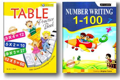 Table Practice & Number Writing 1-100 Combo Set Of 2 Books