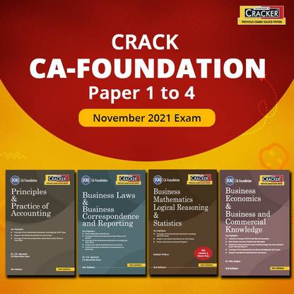 Taxmann's Combo For CA Foundation November 2021 Exams – Paper 1 To 4 | CRACKER Series | 2021 Edition | Set Of 4 Books